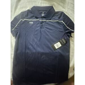 TYR Female Tech Polo -Navy Blue. Size L